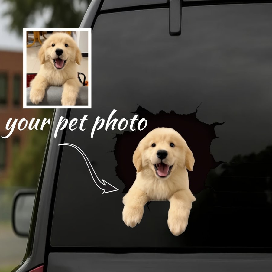 Custom Photo Pet Photo Gift Box Sticker