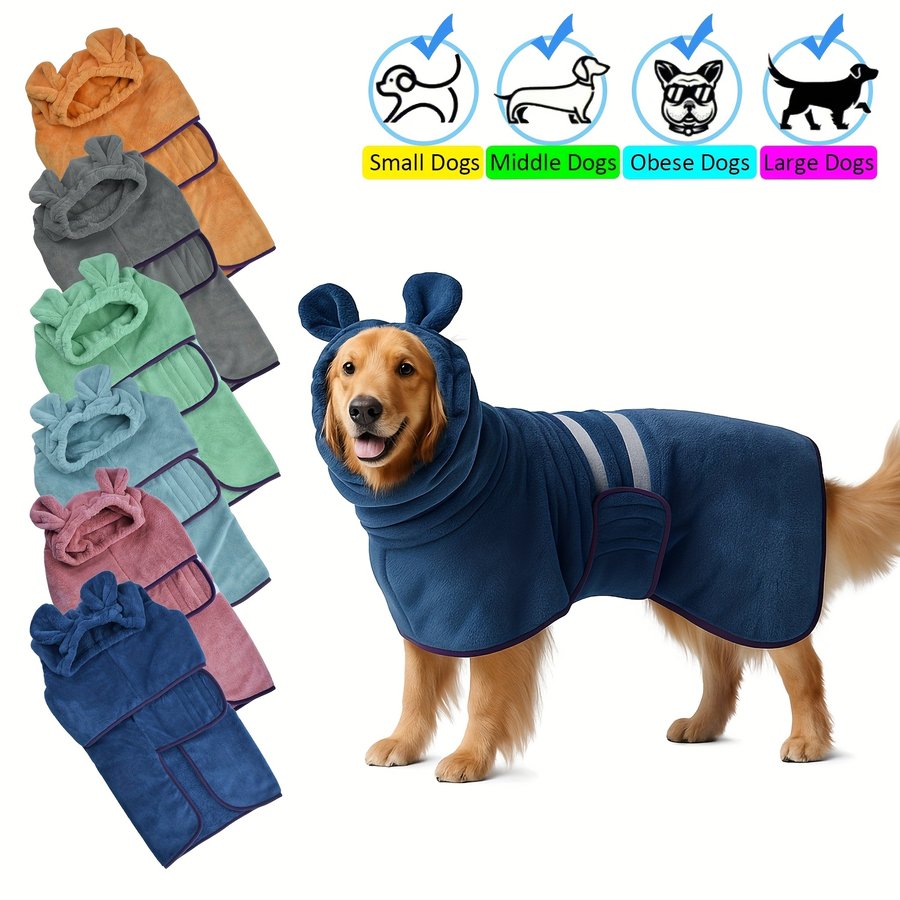 Car Portable Absorbent Dog Bathrobe