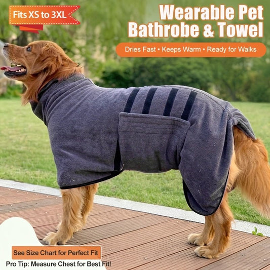 Entryway Quick Dry Absorbent Dog Bathrobe