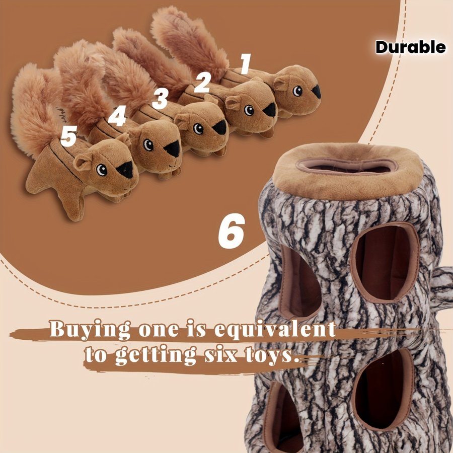 Large Dog Durable Hide A Squirrel Plush Toy