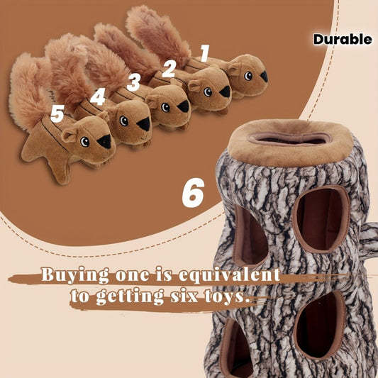 Large Dog Durable Hide A Squirrel Plush Toy