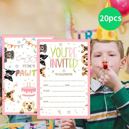 Photo Prop Dog Party Invitation Card