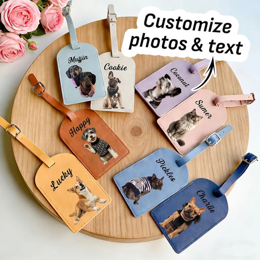 Custom Name Pet Portrait Luggage Tag