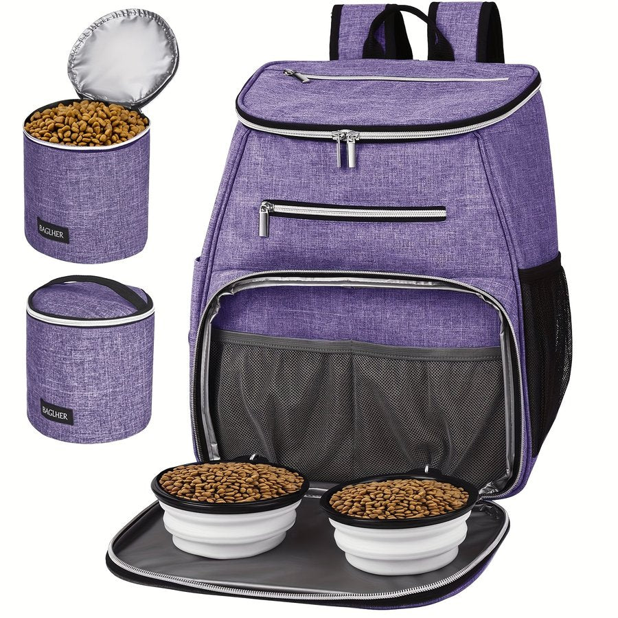 Small Dog Compact Folding Double Bowl Mat