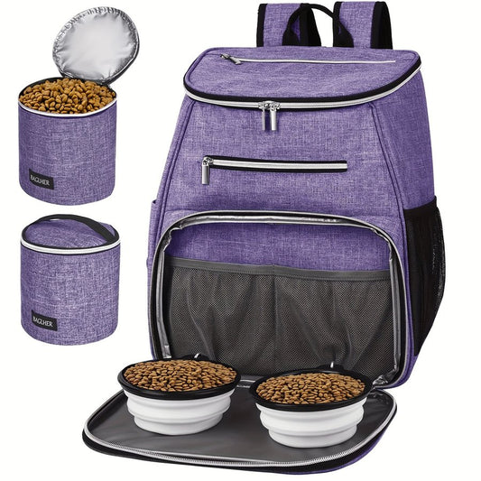 Small Dog Compact Folding Double Bowl Mat