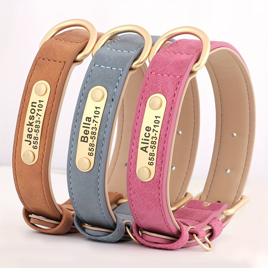 Custom Photo Leather Collar Name Plate