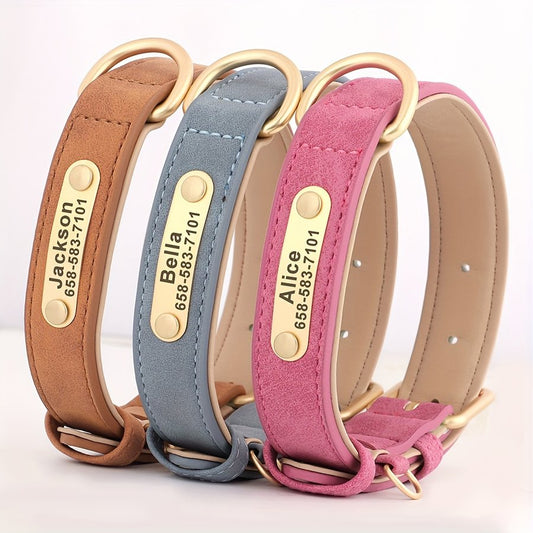 Custom Photo Leather Collar Name Plate