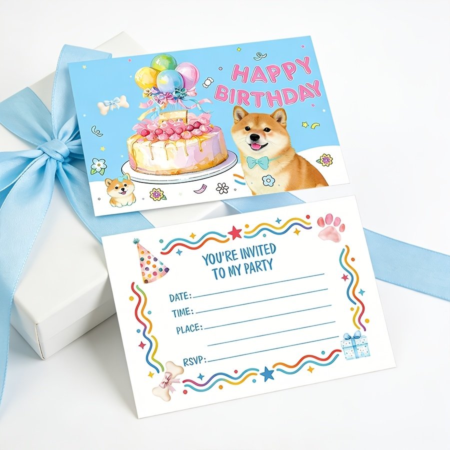 First Birthday Dog Party Invitation Card