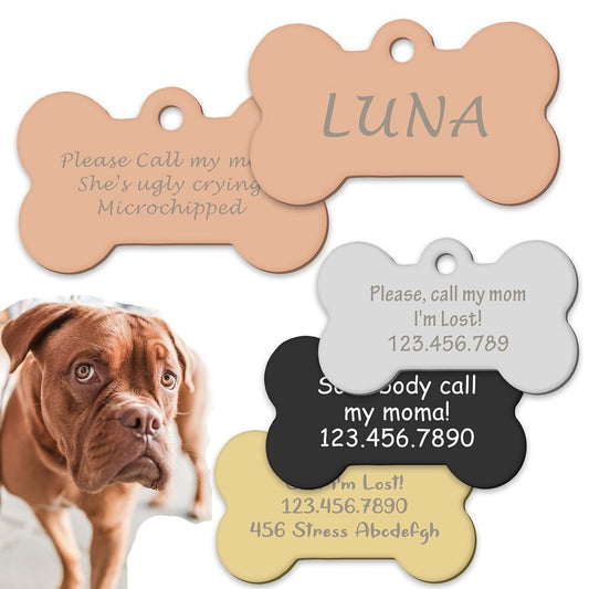 Gift-ready Metal Bone Pet Tag
