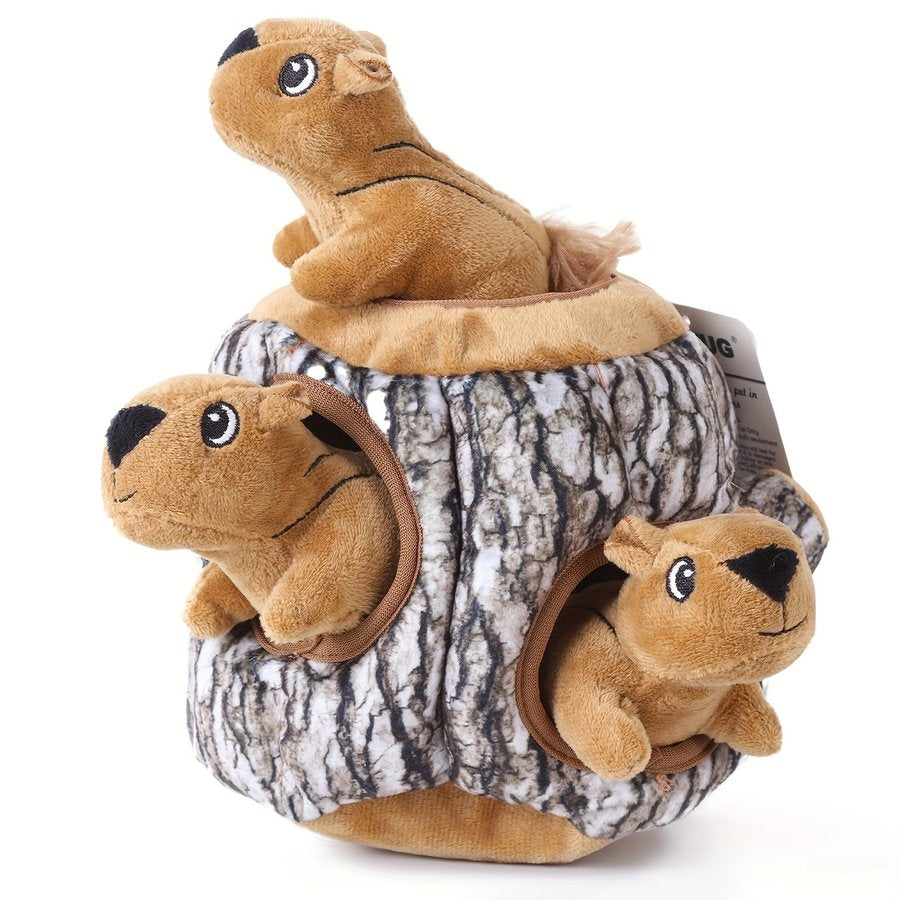 Small Dog Hide A Squirrel Plush Toy