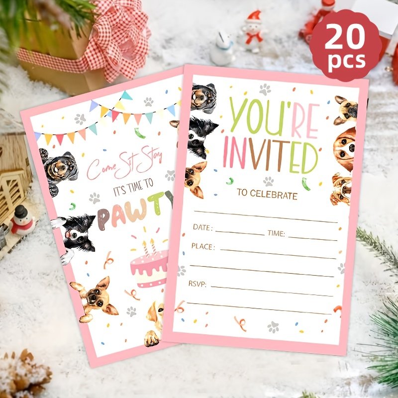 Custom Name Dog Birthday Invitation Template