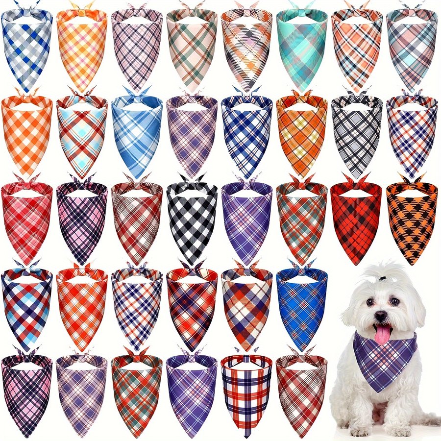Custom Photo Plaid Dog Bandana